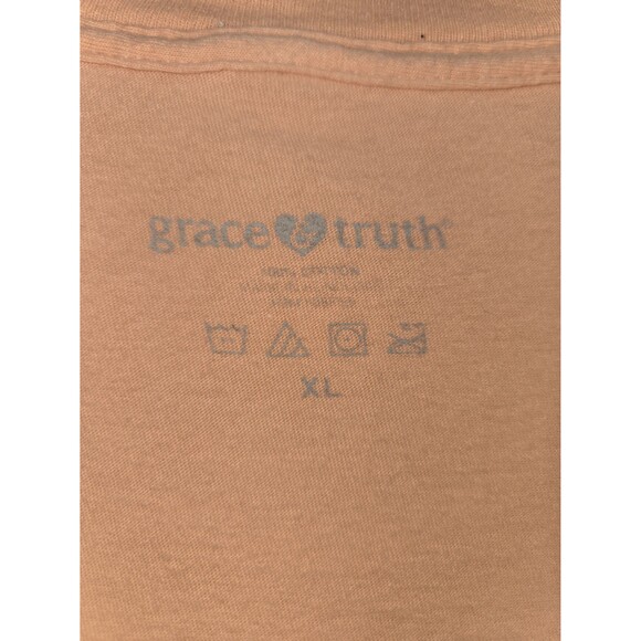 Grace & Truth T-Shirts Lot of 2 Short Sleeve Peach Grey Women's XL Religious God - Picture 4 of 8